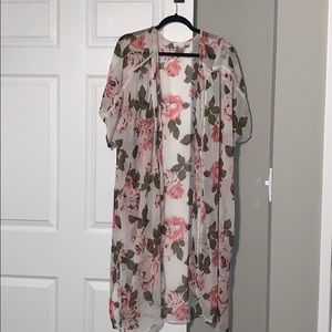Floral Short Sleeve Cover Up